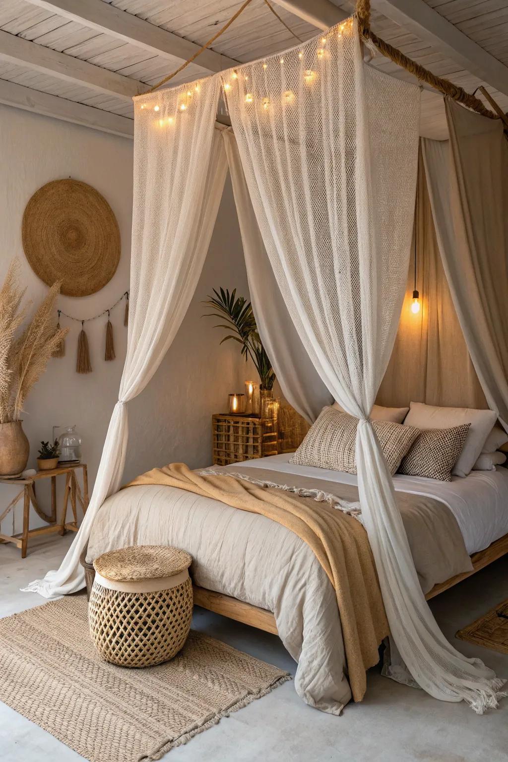 Add a touch of whimsy with a decorative canopy over your bed nook.