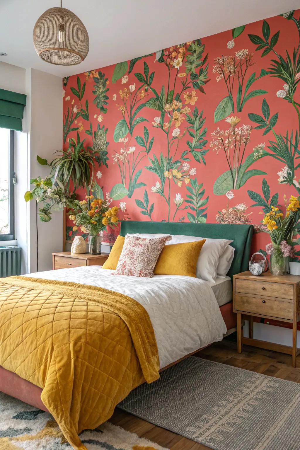 Floral wallpapers bring the garden indoors, providing a serene and stylish backdrop to your personal retreat.