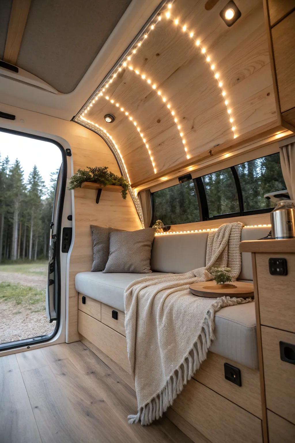 Add a magical touch with integrated lighting that transforms your space into a serene retreat.