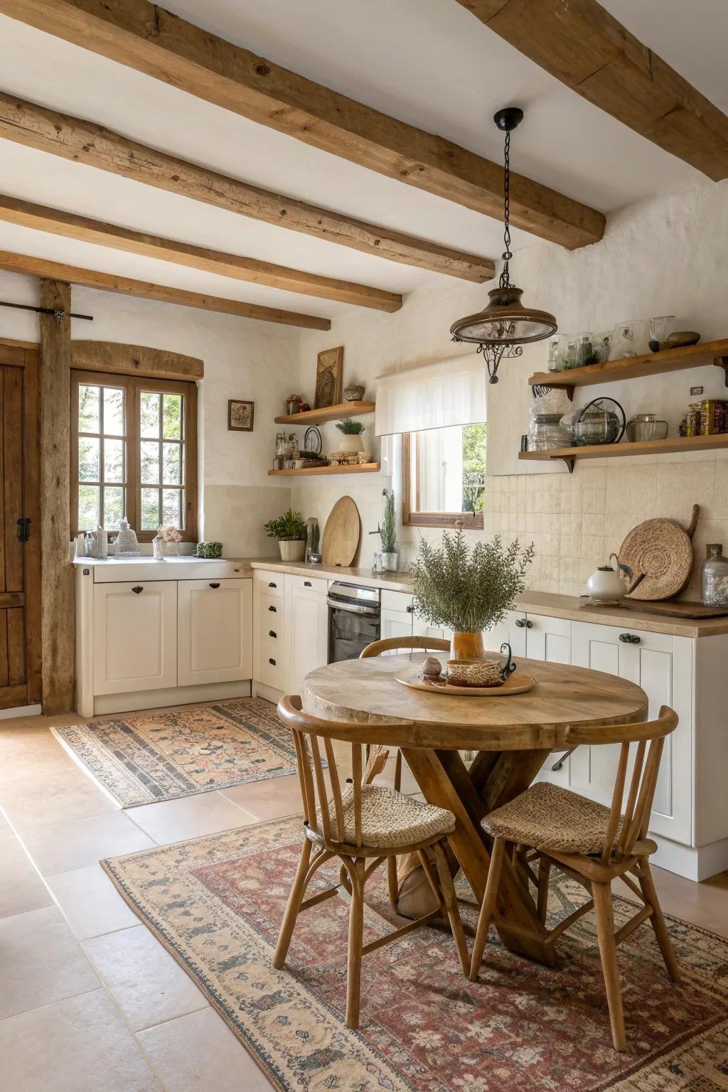 Infuse your kitchen with history and charm by incorporating rustic and vintage elements that tell a story.