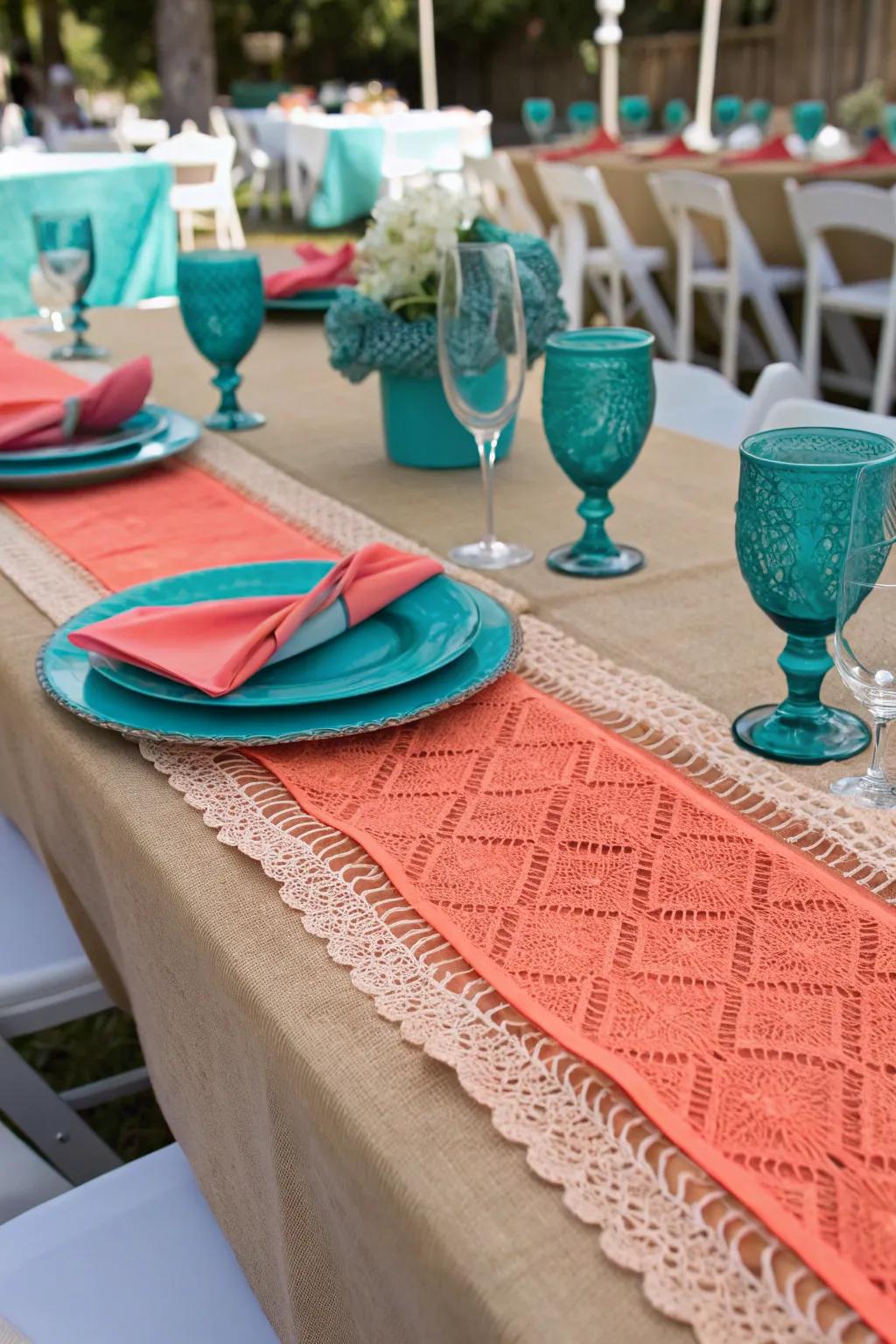 Elevate your table decor with textured runners that add depth and style.