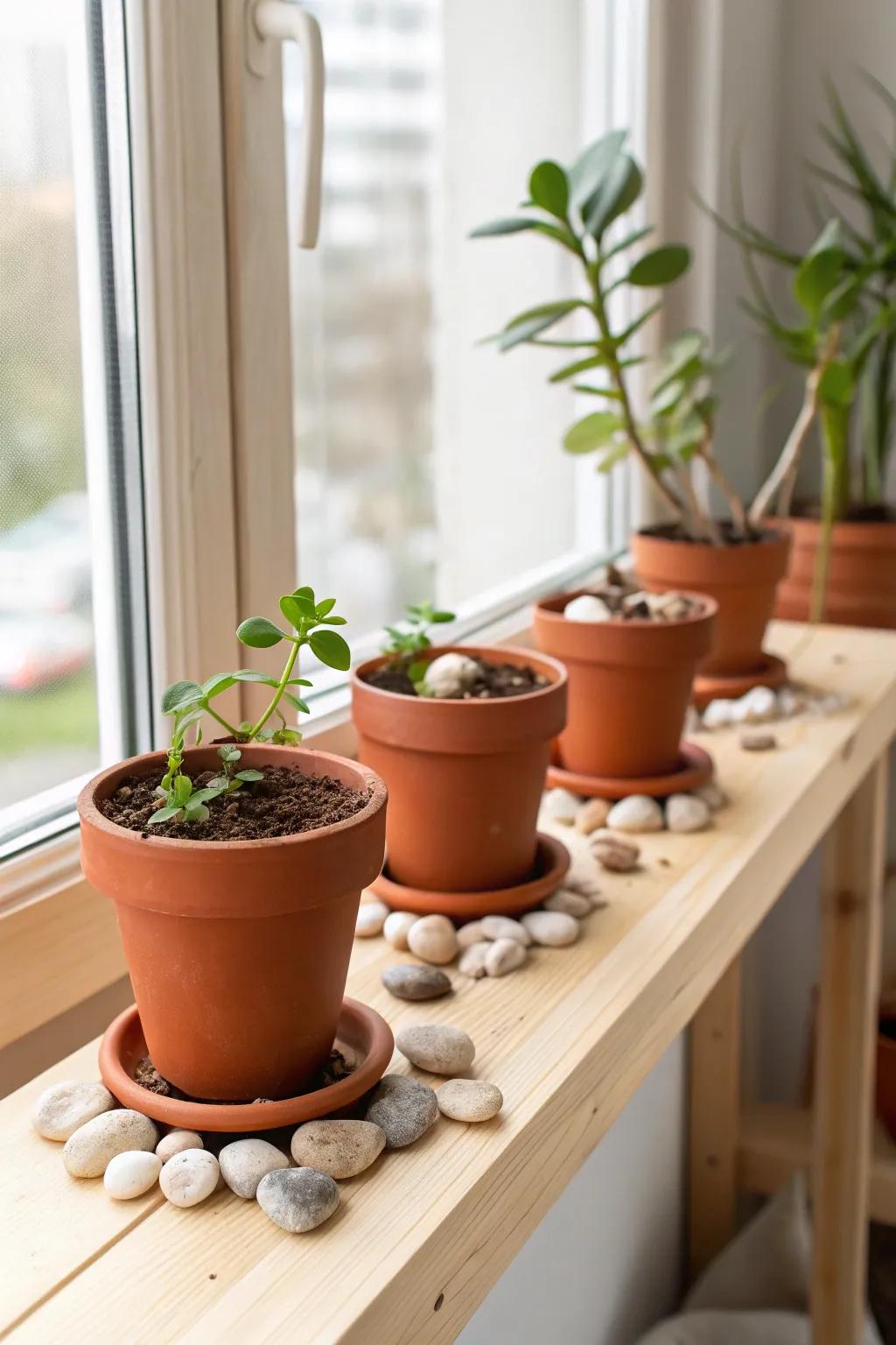 Bring nature indoors with these charming terracotta pots, perfect for any space.