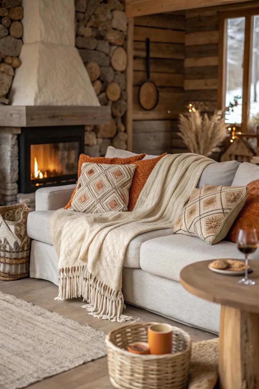Create a snug sanctuary with layers of soft textiles that invite you to relax and unwind.
