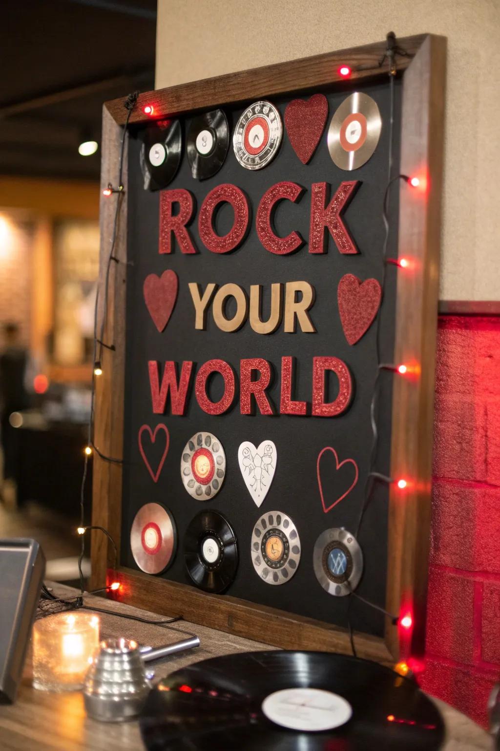 Words that rock! Catchy phrases bring a lively vibe to your decor.