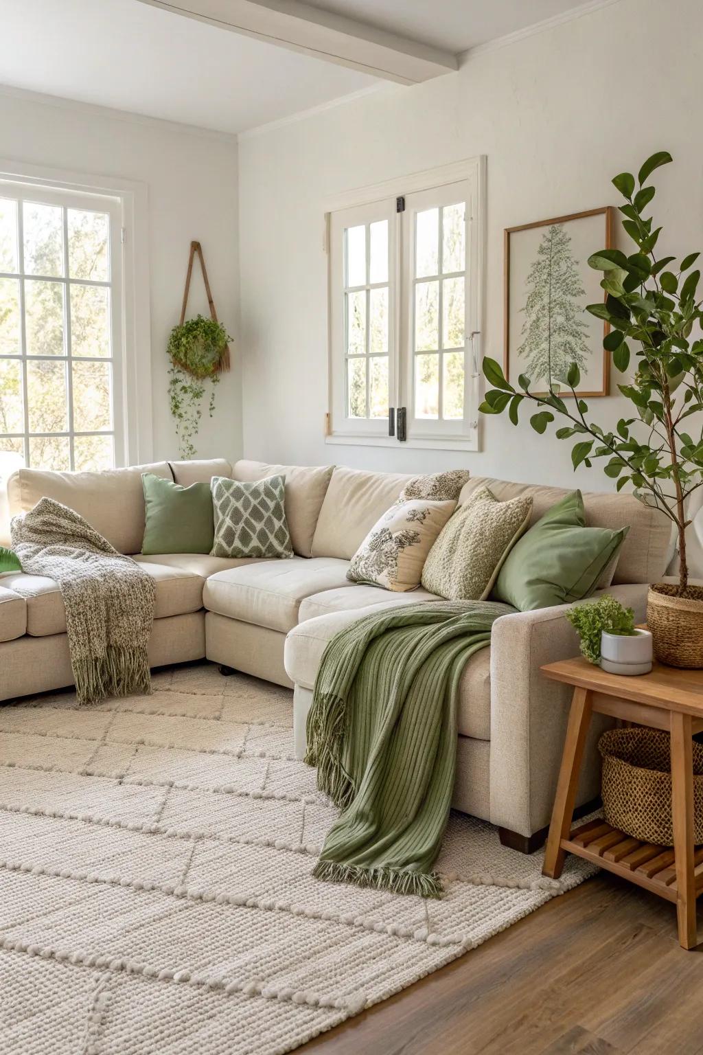 L-shaped sectionals provide comfort and guide room flow effortlessly.