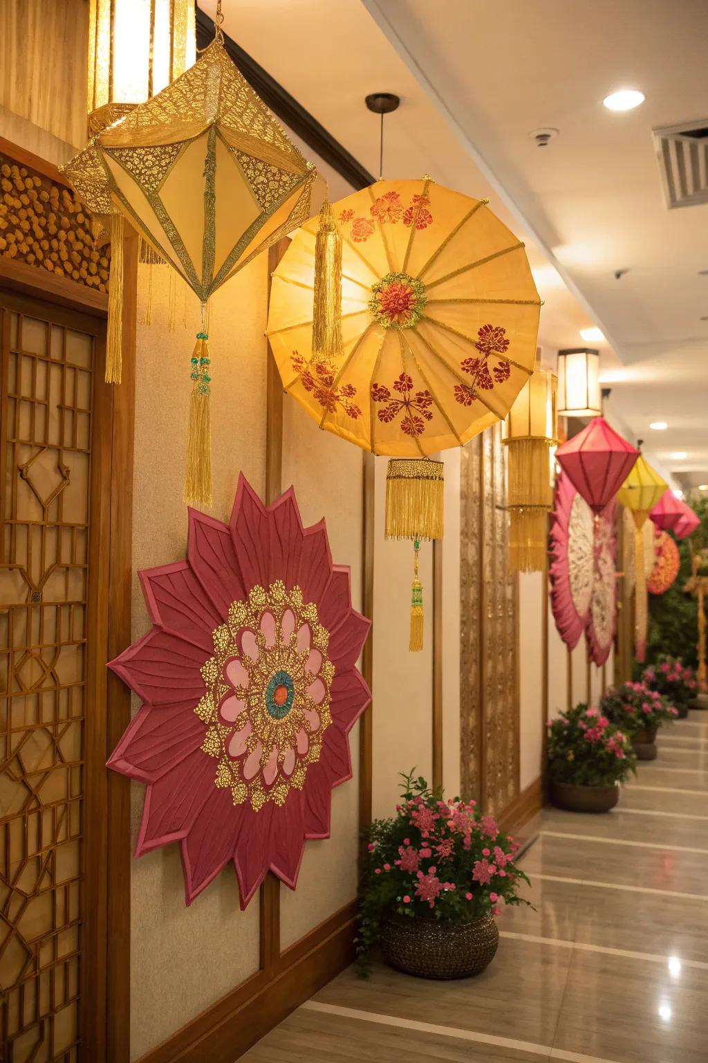Create a playful yet sophisticated vibe with Thai-inspired paper decorations. 🦋 #OrigamiArt #DecorIdeas