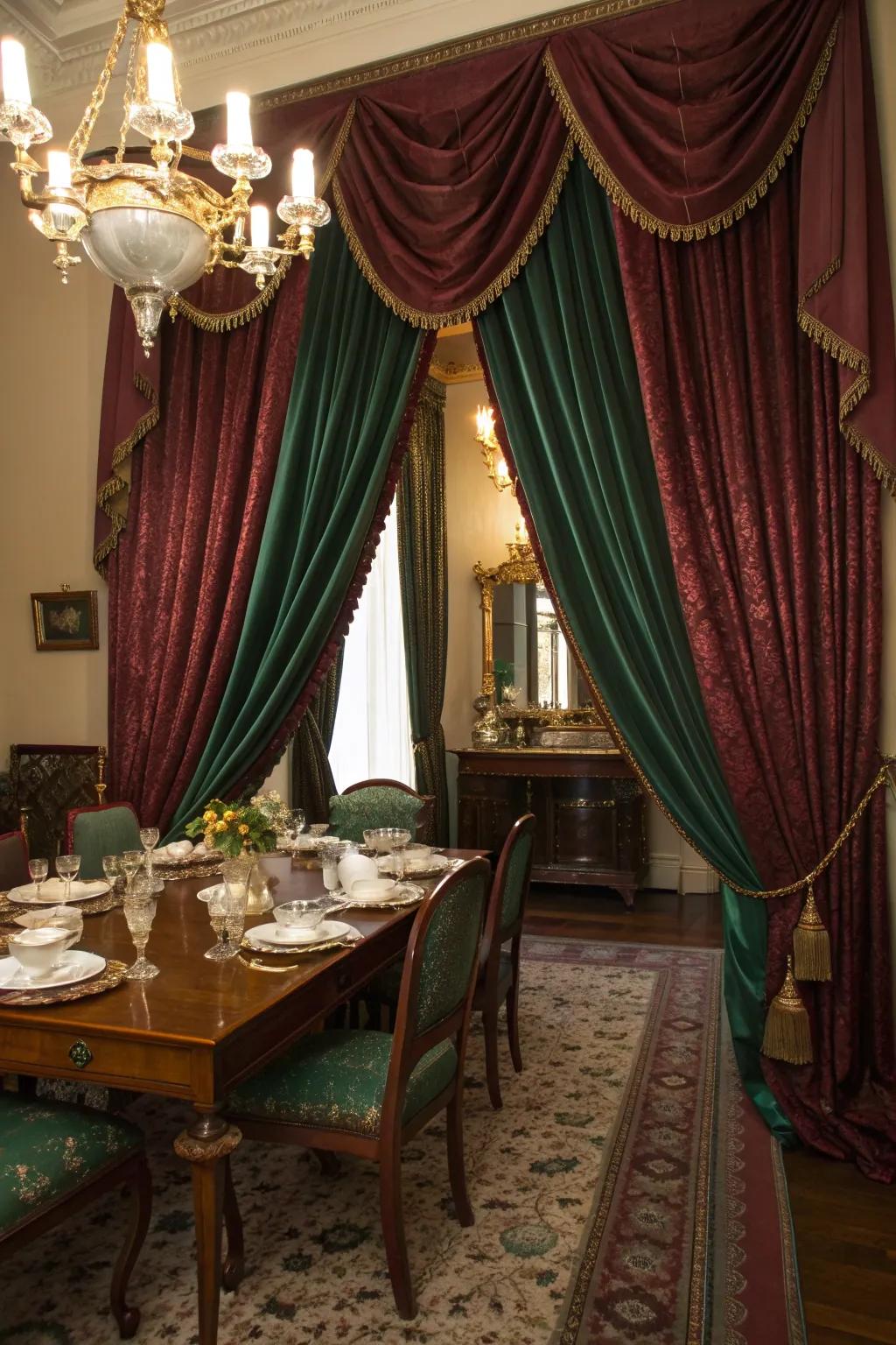Dress your windows in velvet for a lush, opulent touch that complements any Victorian setting.
