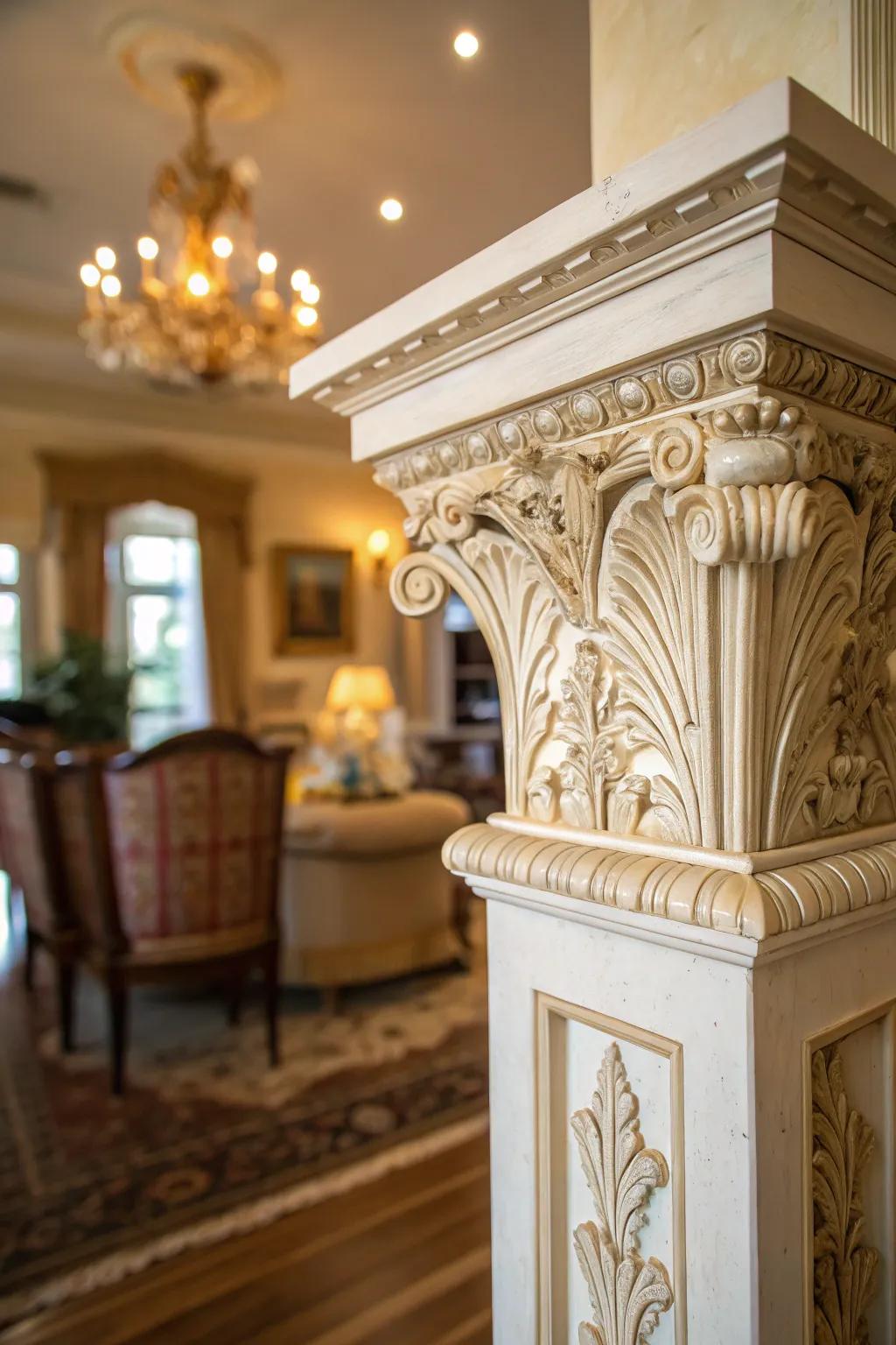 Elevate your decor with decorative molding caps that exude sophistication and elegance.