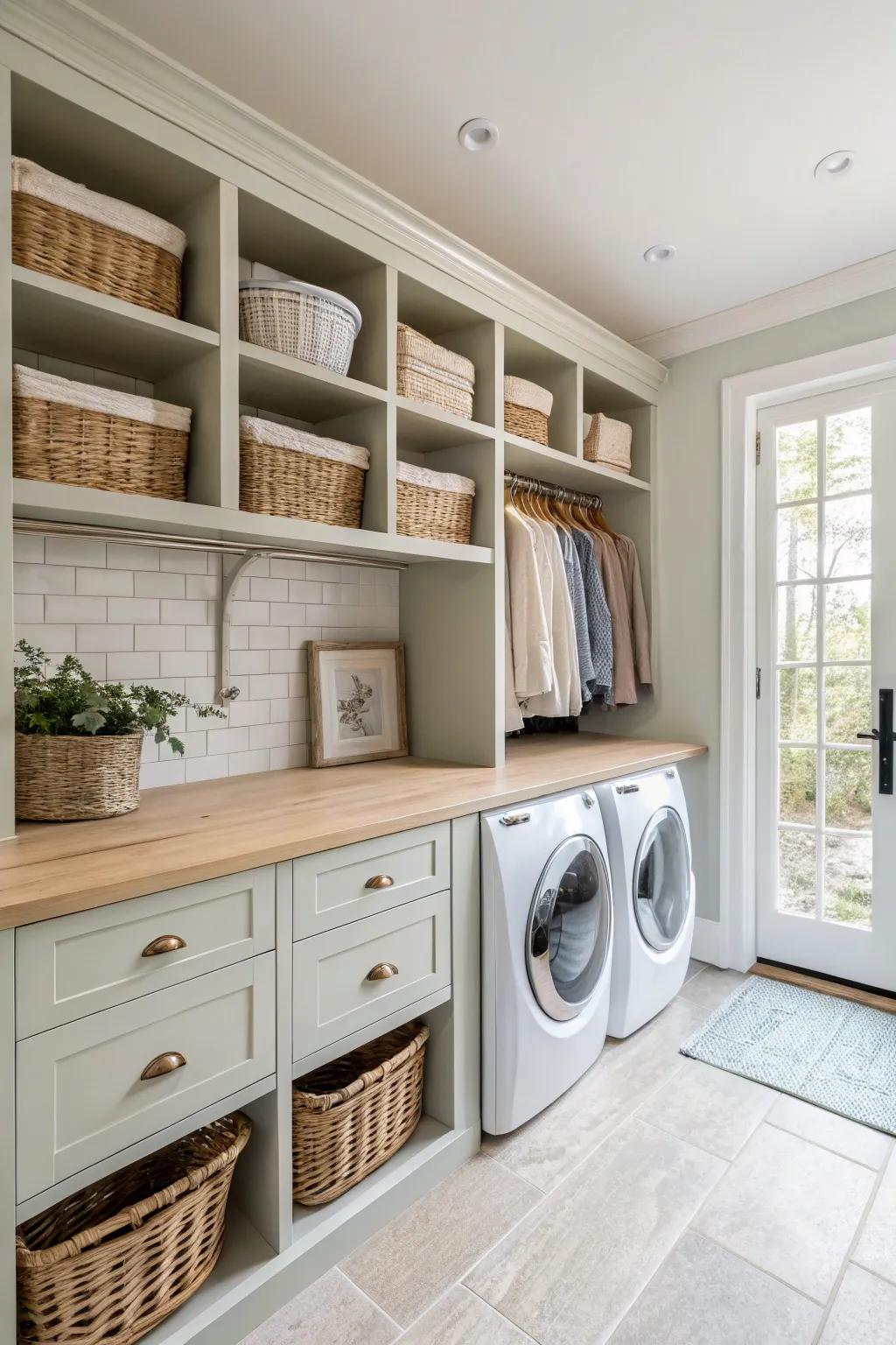 Blend functionality with style by combining your laundry with other home spaces.