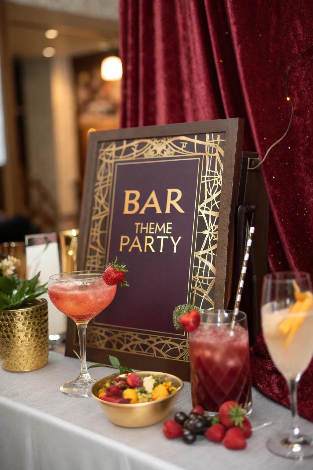 Delight your guests with a curated signature drink menu that reflects your style. #DrinkUp #PartyVibes