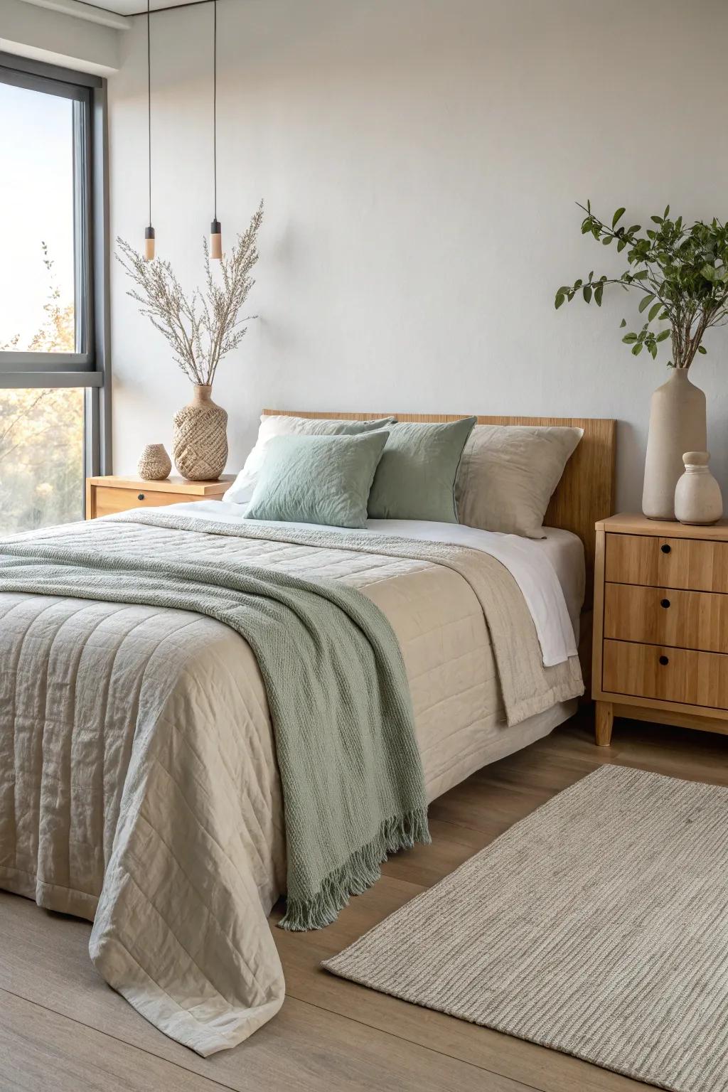 Embrace the beauty of simplicity with a minimalist bedspread that embodies peace and tranquility.