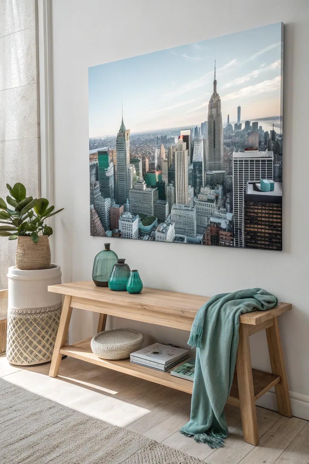 Feel the pulse of the city with a captivating cityscape canvas. 🏙️ #CityVibes #UrbanLiving