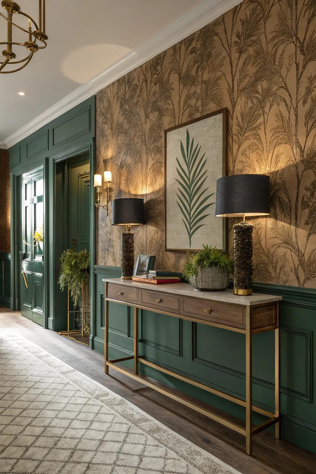 Textured wallpaper adds a unique depth, turning your entryway into a tactile delight. ✨ #TextureLovers #EntrywayMagic