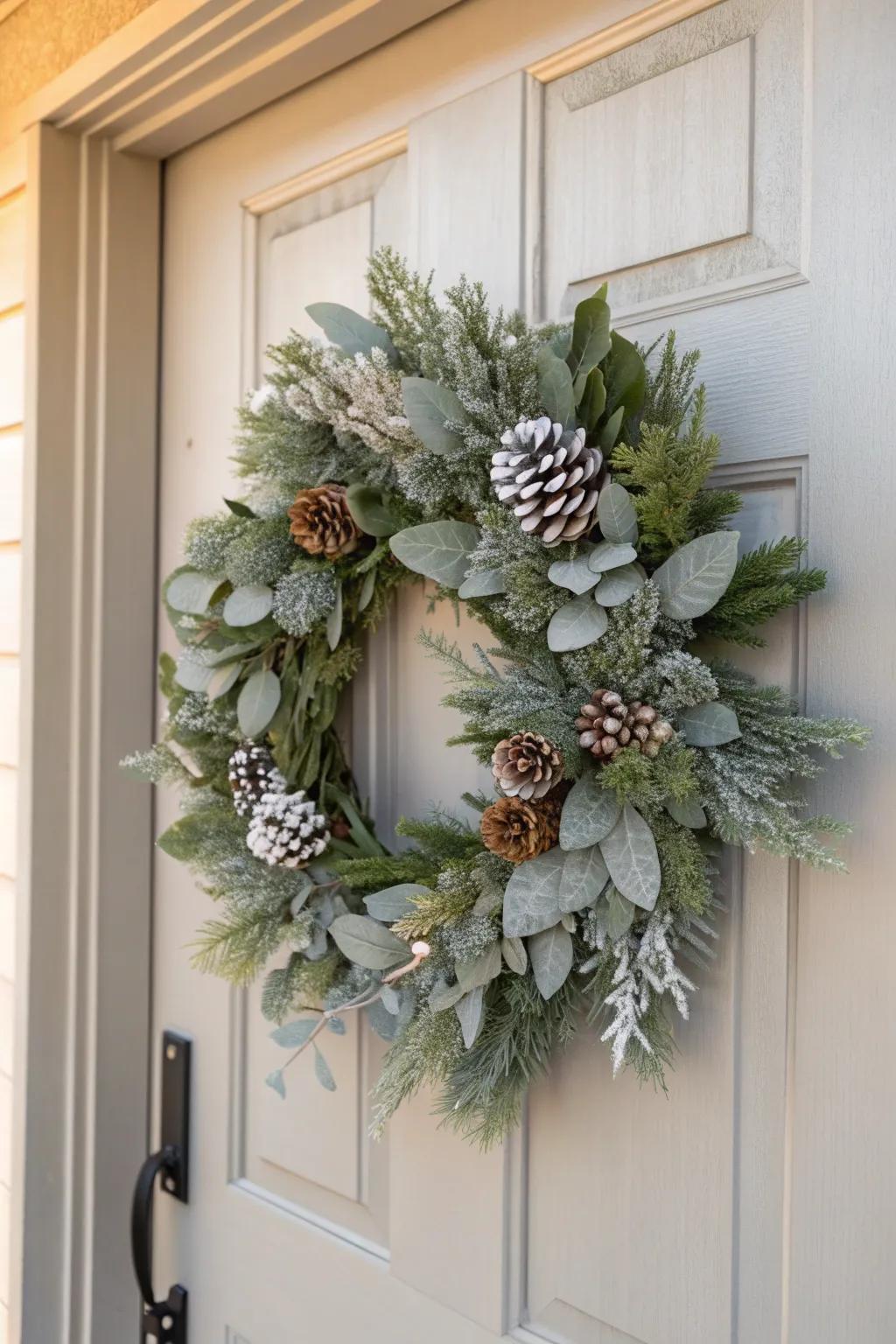 Transform your space into a winter wonderland with this frosted wreath.