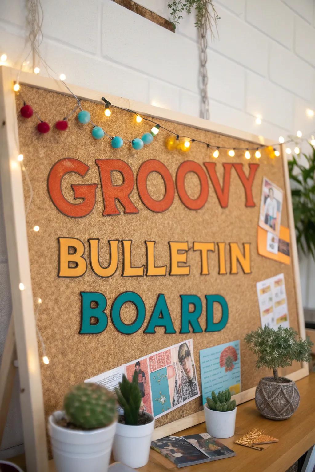 Let your words speak volumes with a typography-themed bulletin board.