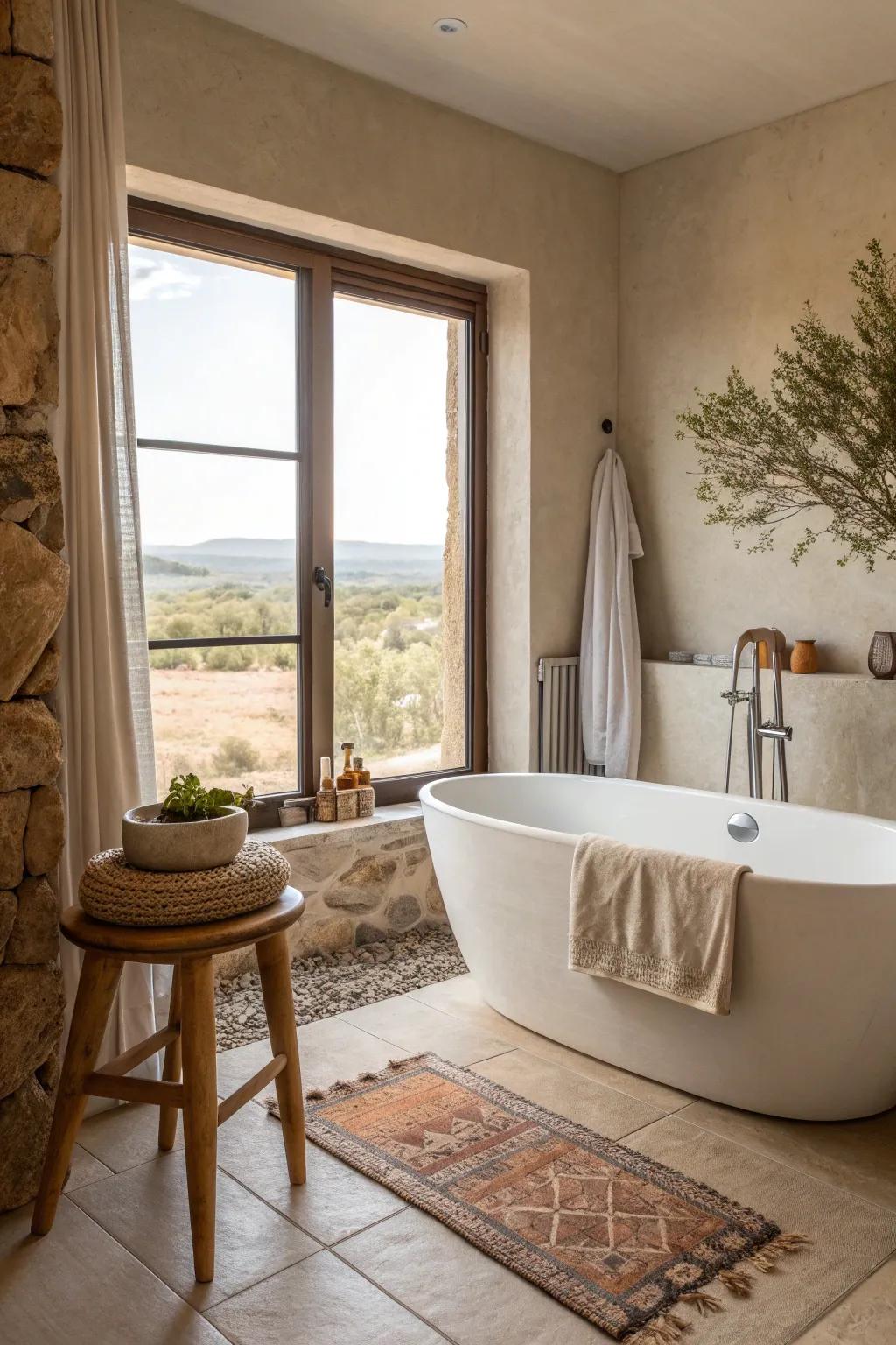 A freestanding tub is the perfect focal point for a serene bathroom oasis.