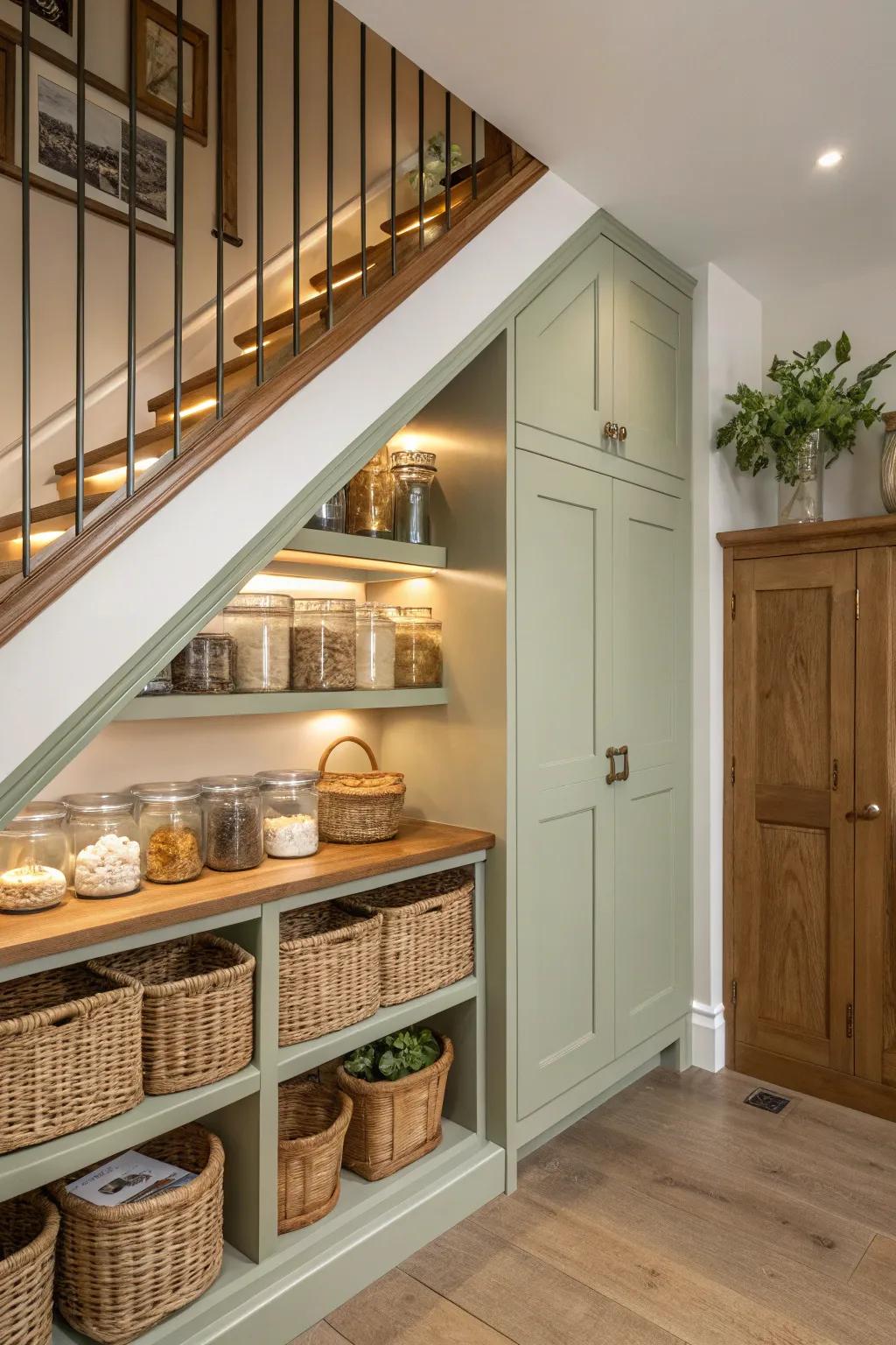 The perfect balance of open and closed storage keeps your pantry tidy and stylish.