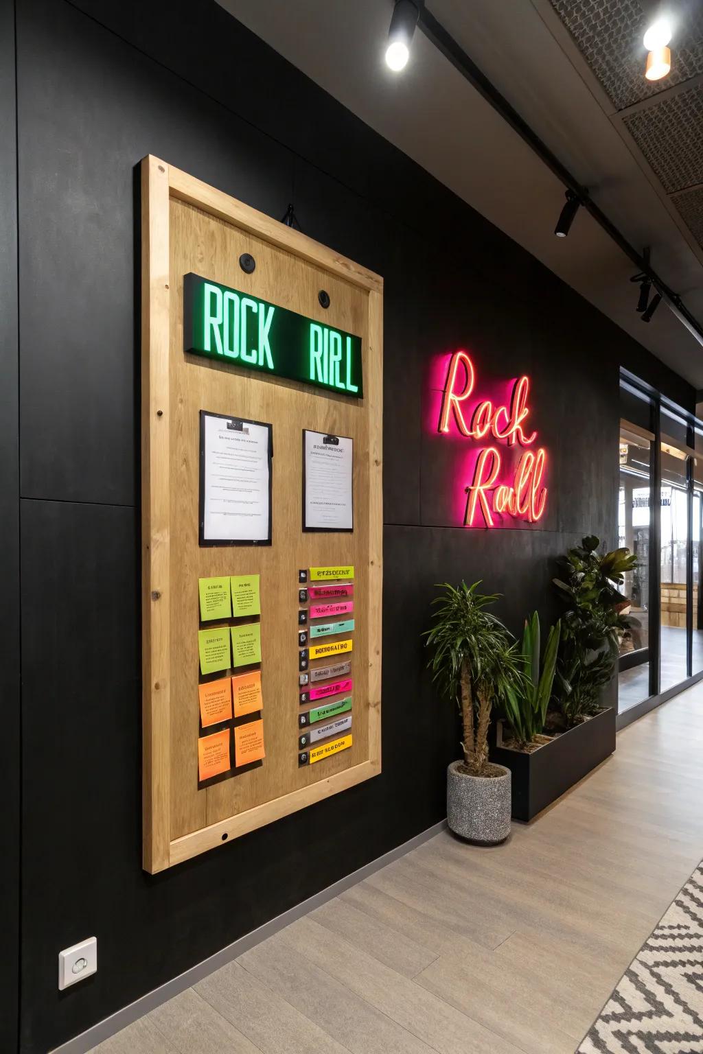 Neon against black—because a little contrast goes a long way in making a statement.