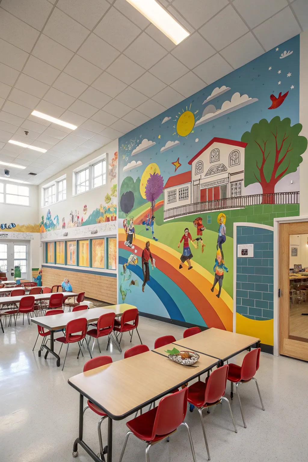Brighten up your lunchroom with eye-catching murals that inspire creativity.