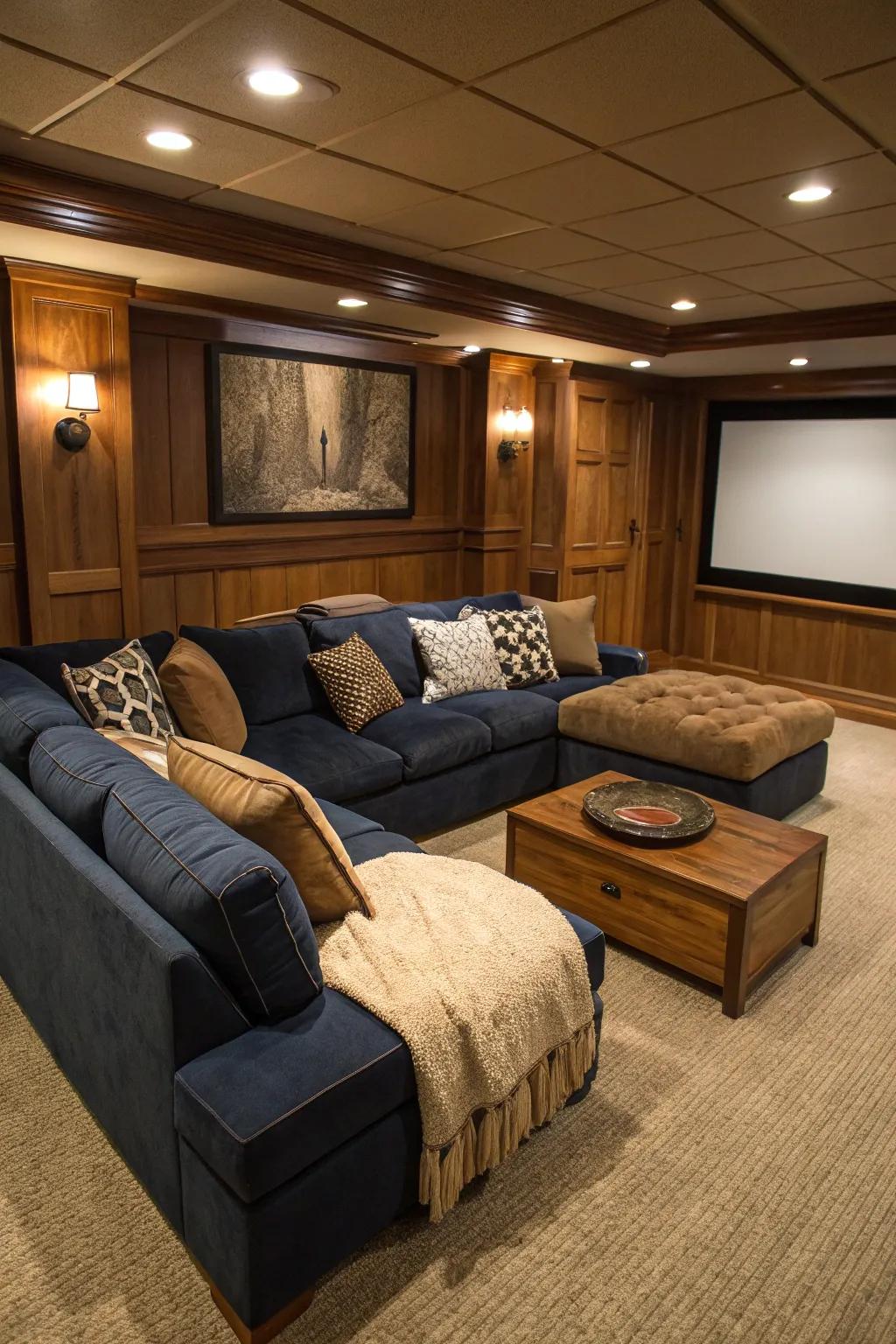 Smart furniture choices can optimize space and functionality in your media room.