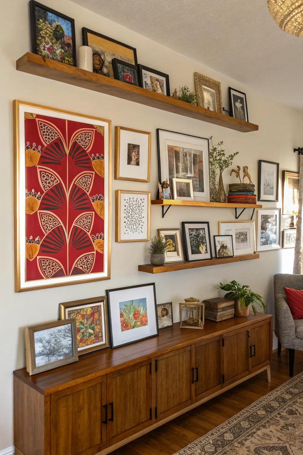 Express your personality with a uniquely curated gallery wall. #GalleryWall #PersonalStyle