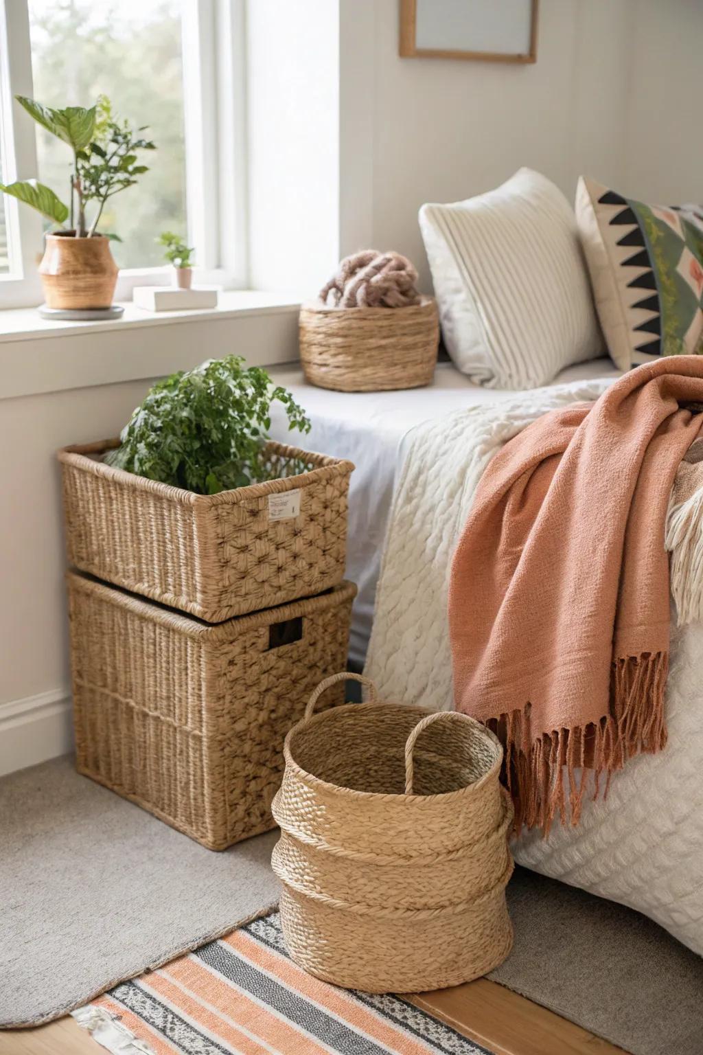 Functional beauty: decorative baskets that enhance and organize.
