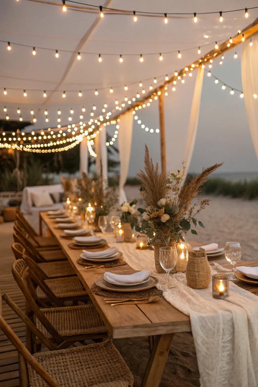 Add a touch of magic to your event with enchanting string lights. 🌟