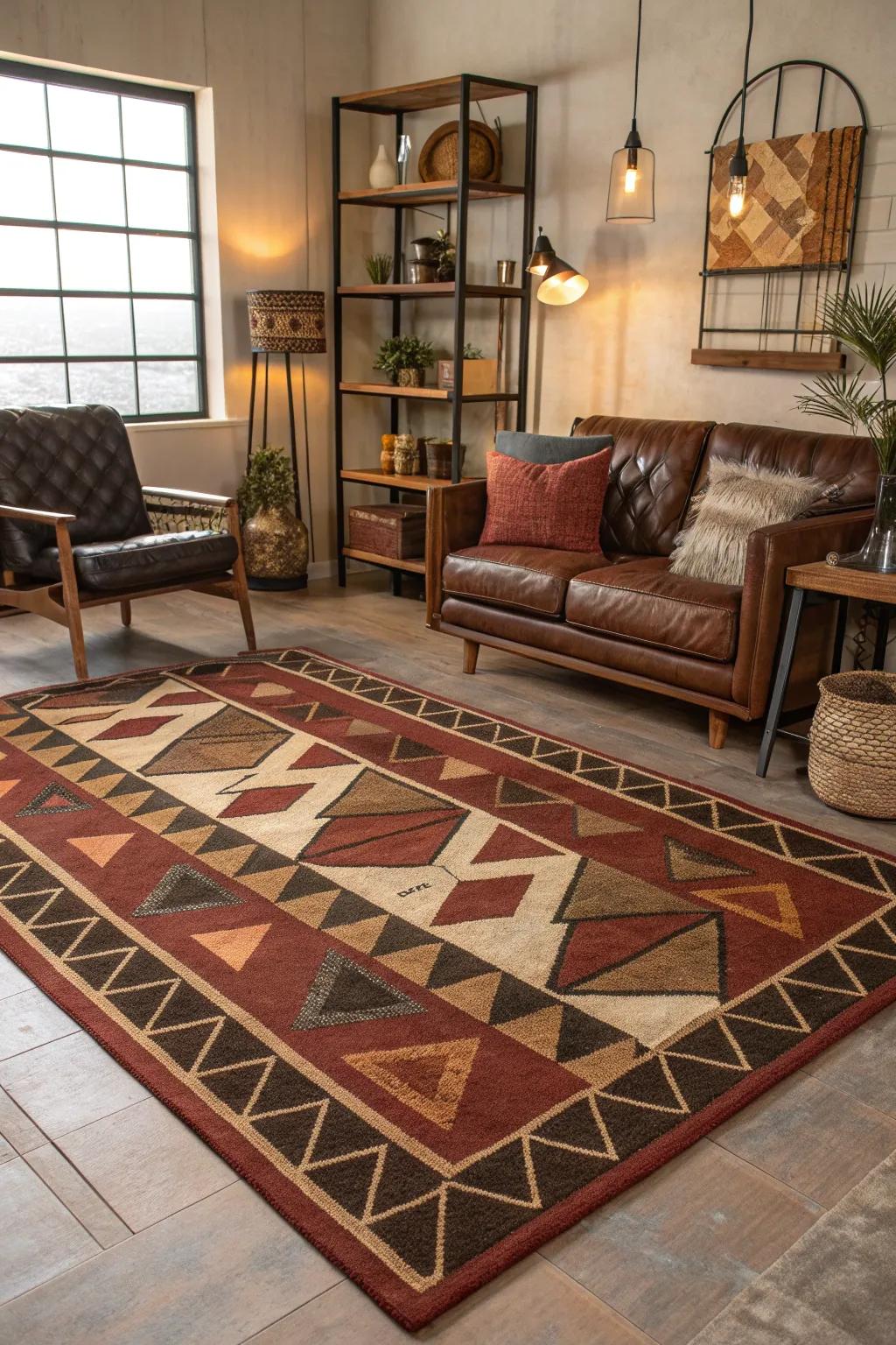 Industrial elements meet contemporary style for a unique and inviting space.