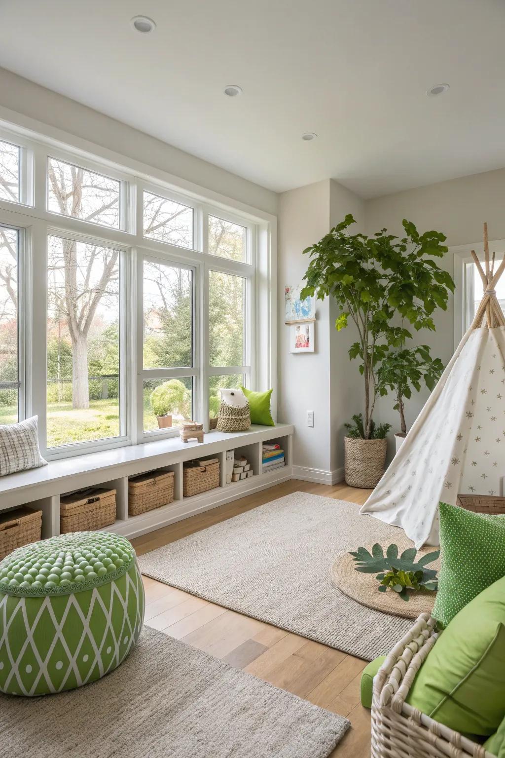 Natural light and greenery breathe life into any space. 🌱 #HomeDesign #LivingRoomGoals