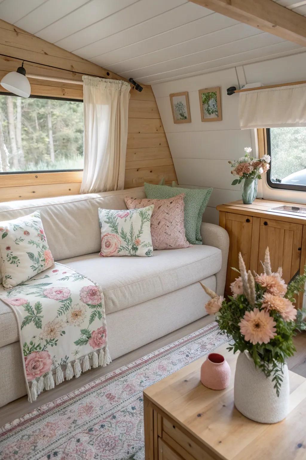 Bring freshness and femininity into your mom cave with floral accents.