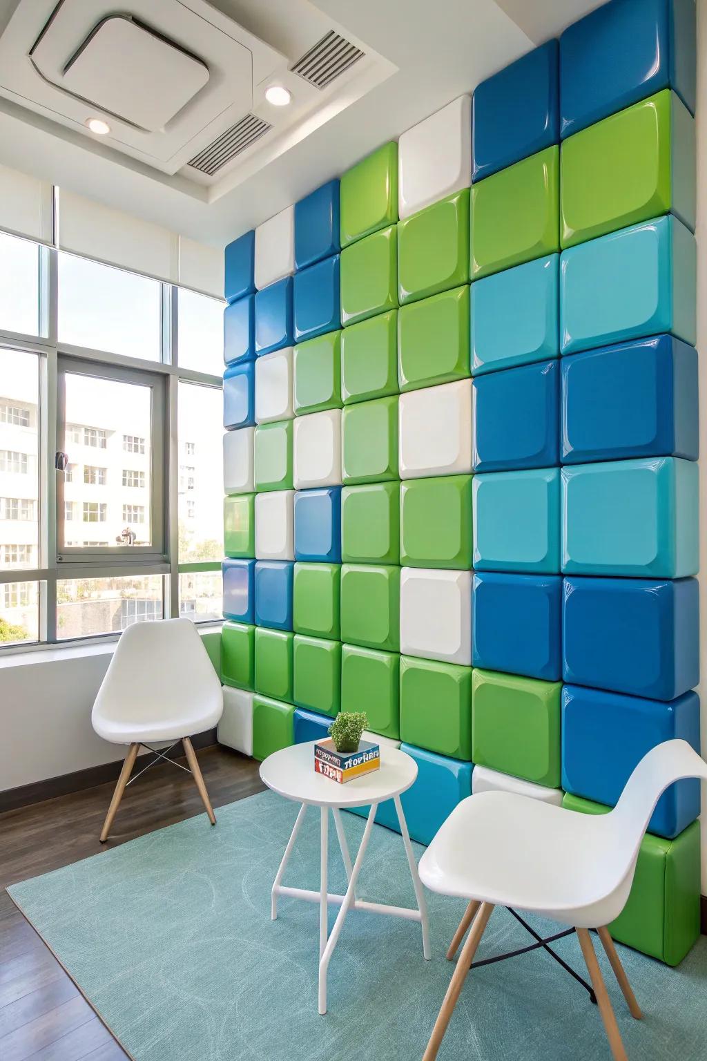 Transform your bedroom with a 3D cube pattern that adds a modern twist and visual interest. 🌀 #BedroomDecor #3DArt #HomeStyling