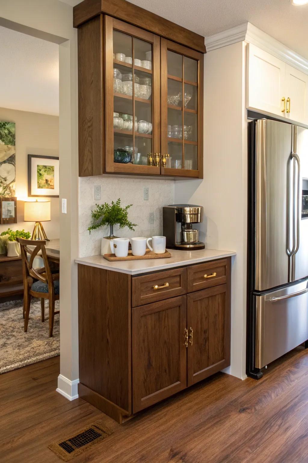 Enhance functionality with a countertop that offers versatile use in your kitchen. ☕️ #KitchenEfficiency #SmartDesign