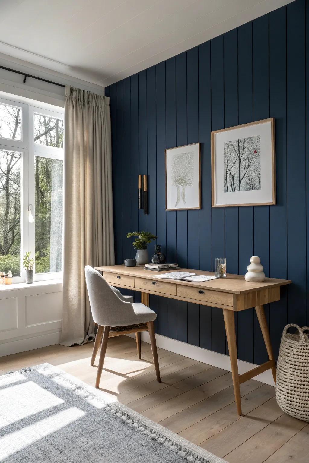 Add depth and character with a bold accent wall. 🌟 #AccentWall #DesignTips