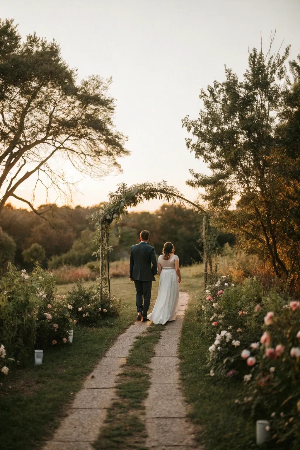 Embrace the beauty of nature as you walk into your new life together.