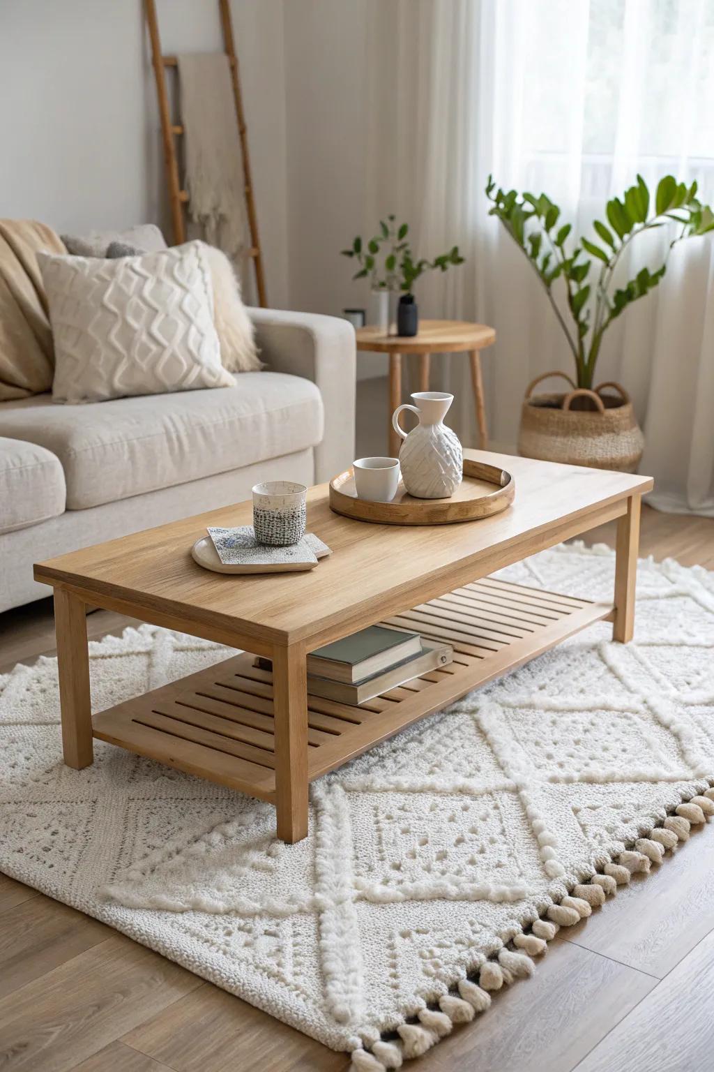 Step into comfort with a plush white rug that adds warmth and style to your floors. #CozyHome #InteriorDesign