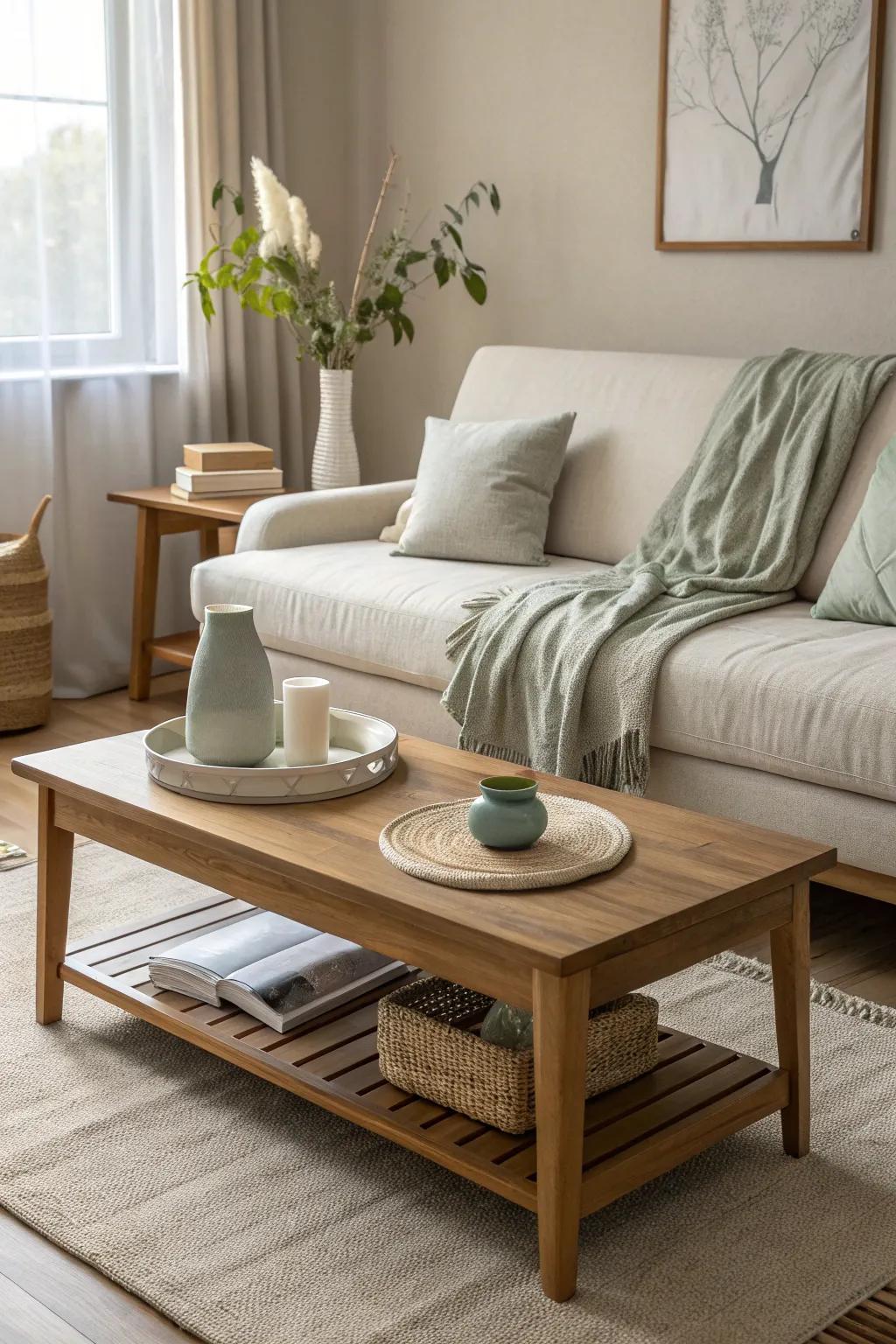 Functional furniture showcases the versatility of your living space.