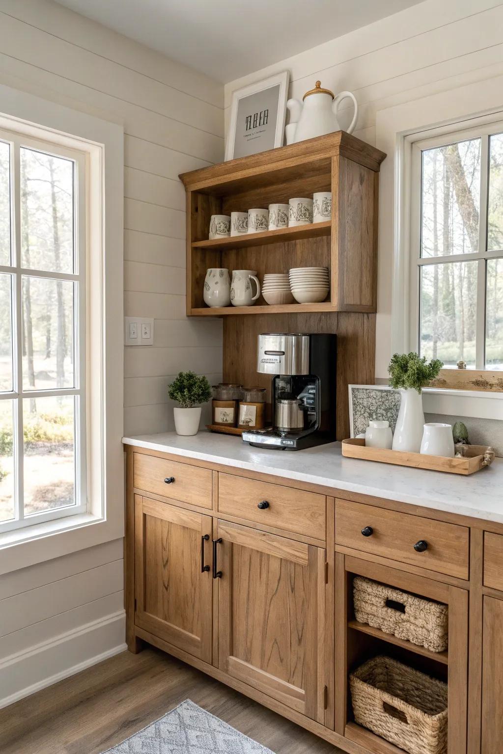 Start your day right with a cozy coffee nook. ☕ #CoffeeLover #HomeInspiration