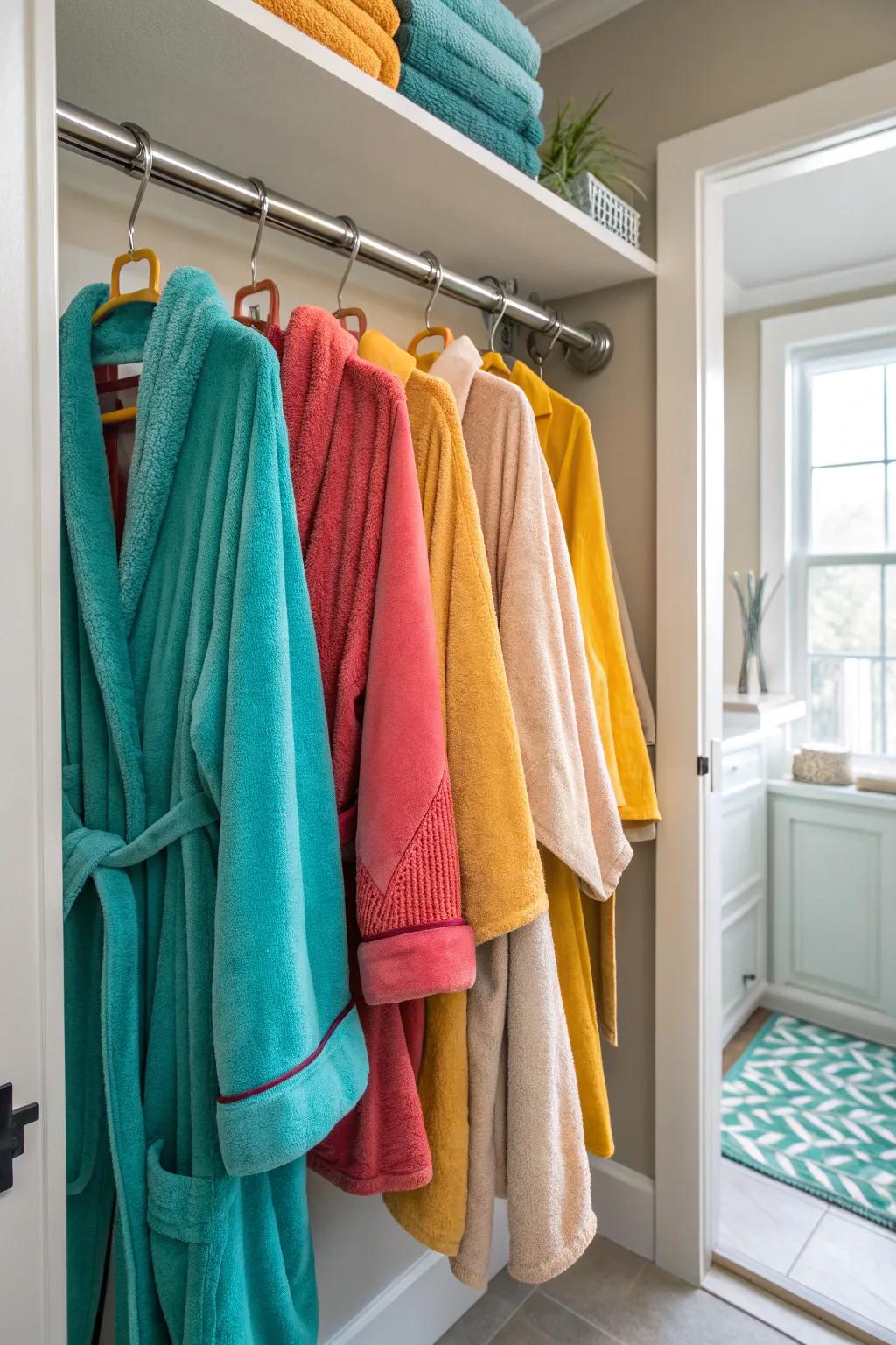 Hanging rods offer simple yet effective storage solutions.