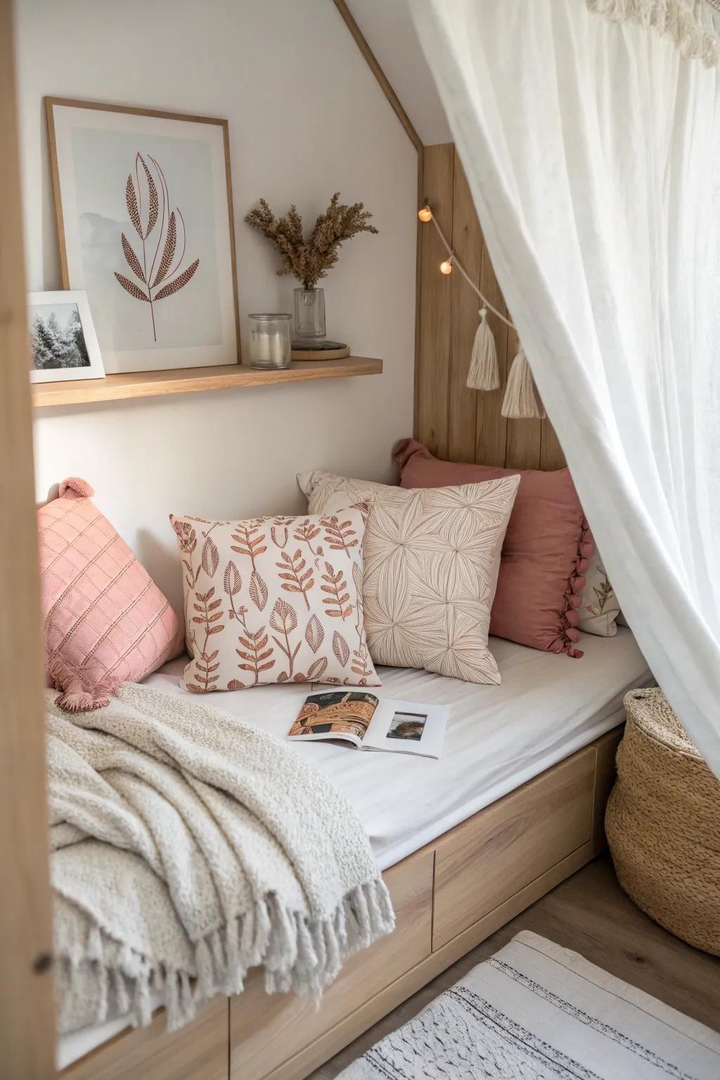 Infuse your personality into your nook with unique decor and colorful accents.