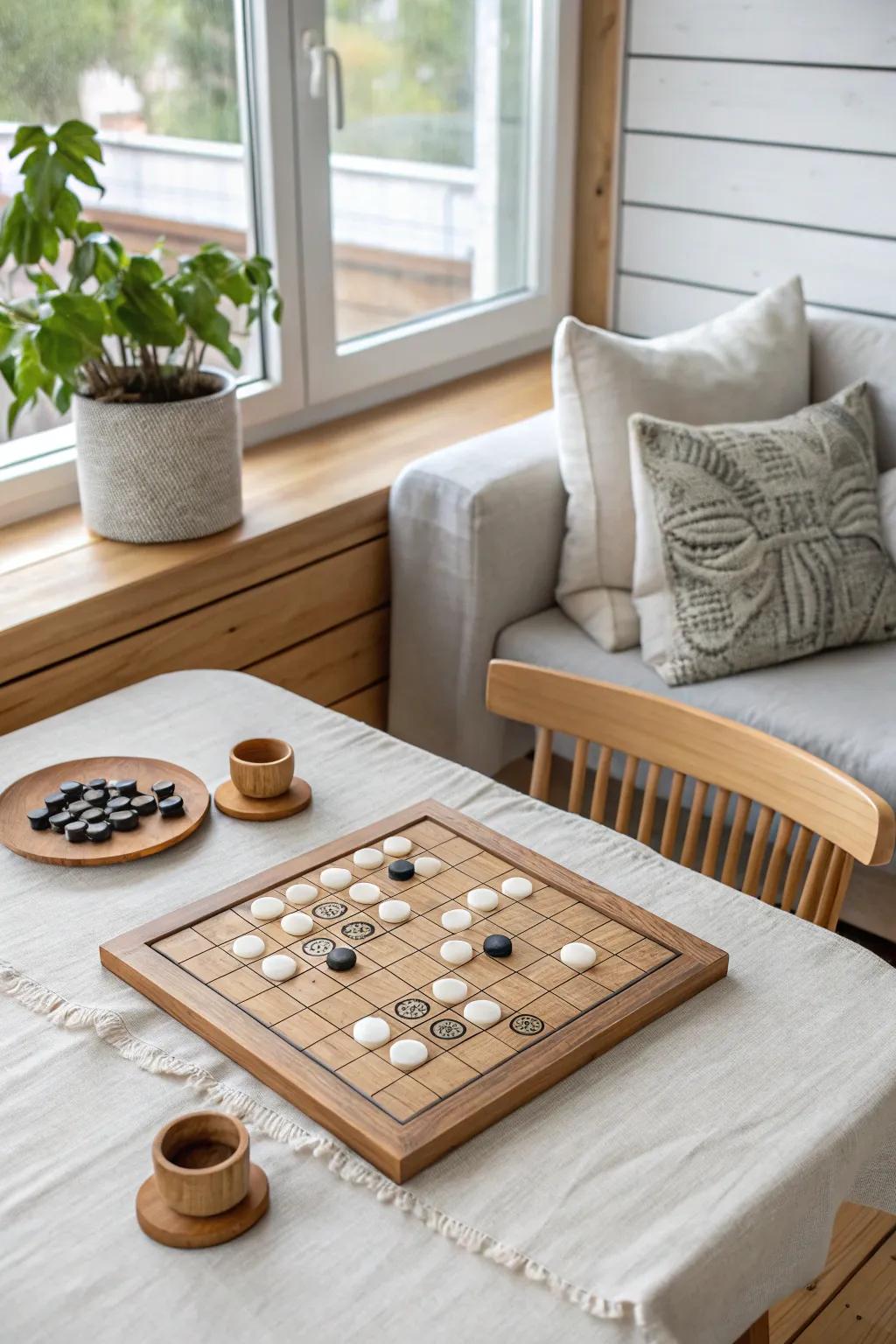 Simplicity meets style with this minimalist board game design, perfect for any modern home.