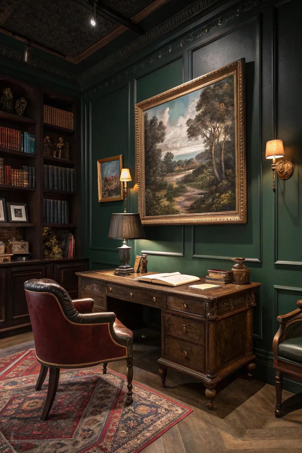 Artful elegance graces the walls, offering a feast for the eyes and fuel for the imagination. #ArtLovers #InteriorInspiration