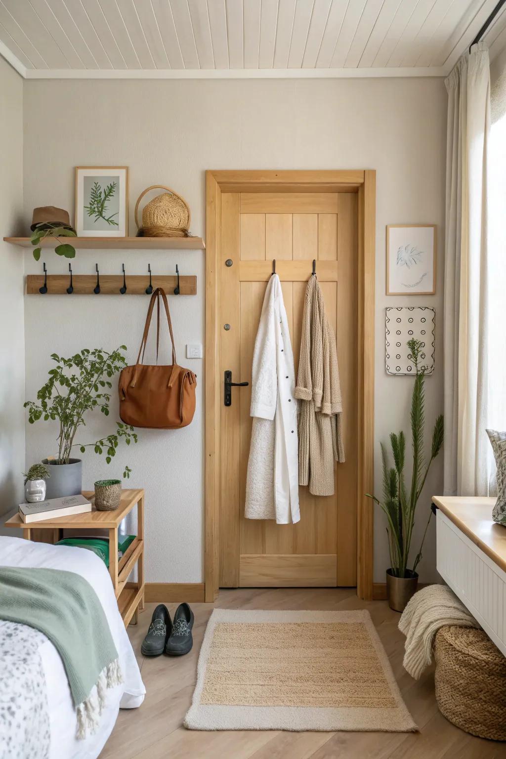 Maximize every inch of your space with over-the-door hooks.