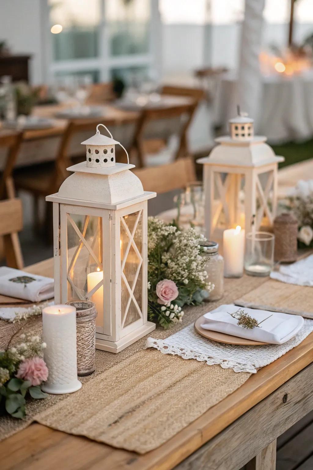Light up your reunion with DIY lantern centerpieces that blend elegance and warmth beautifully.