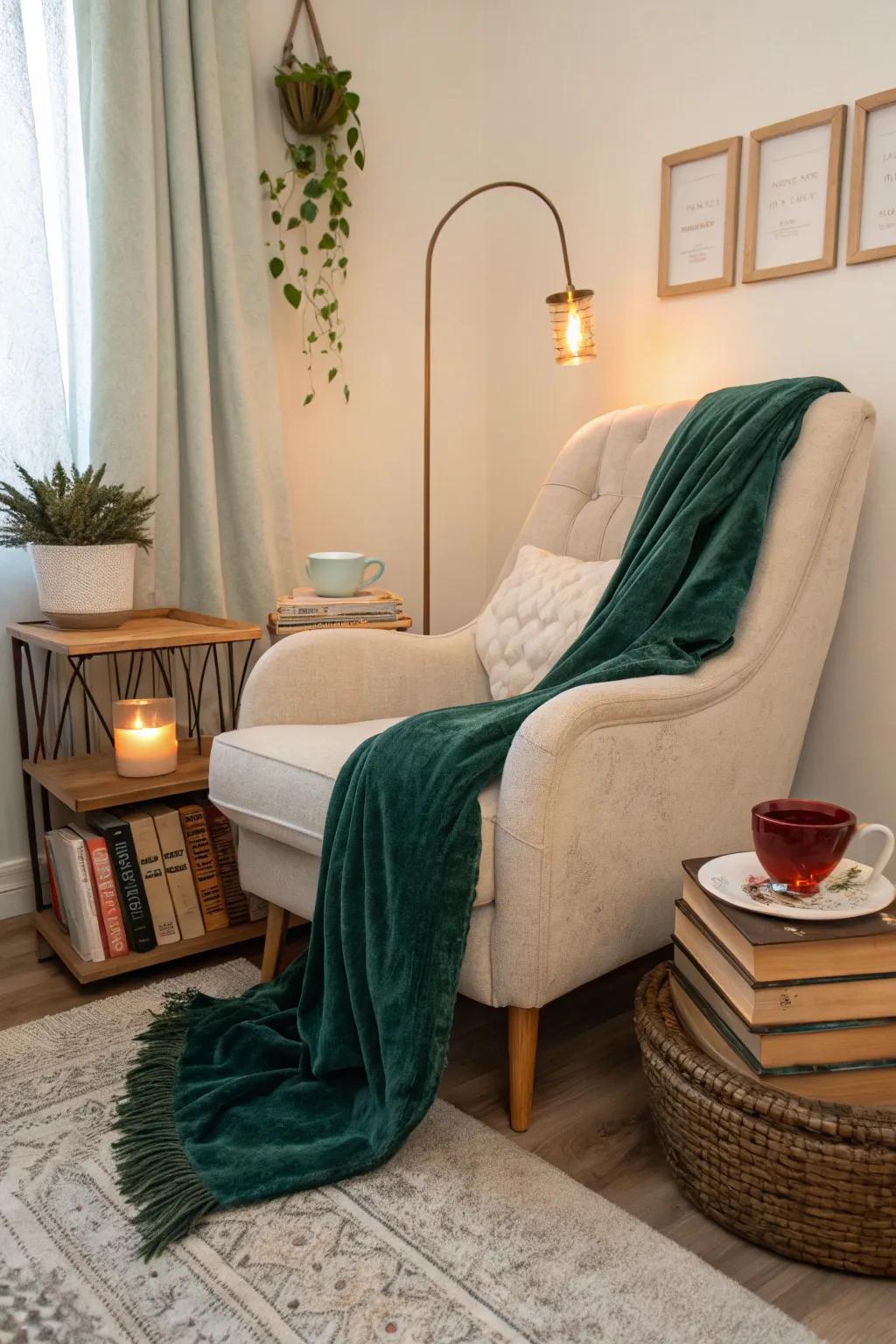 Curl up with a good book in your personal reading retreat. Escape into another world.