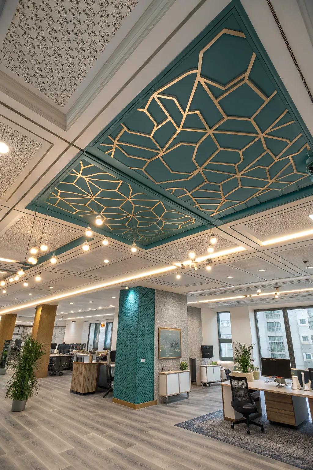Look up! A creative ceiling design can elevate any office space.