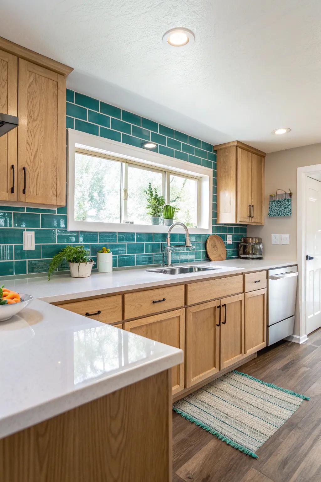 Brighten your space with a splash of color that energizes your kitchen. #ColorSplash #KitchenVibes