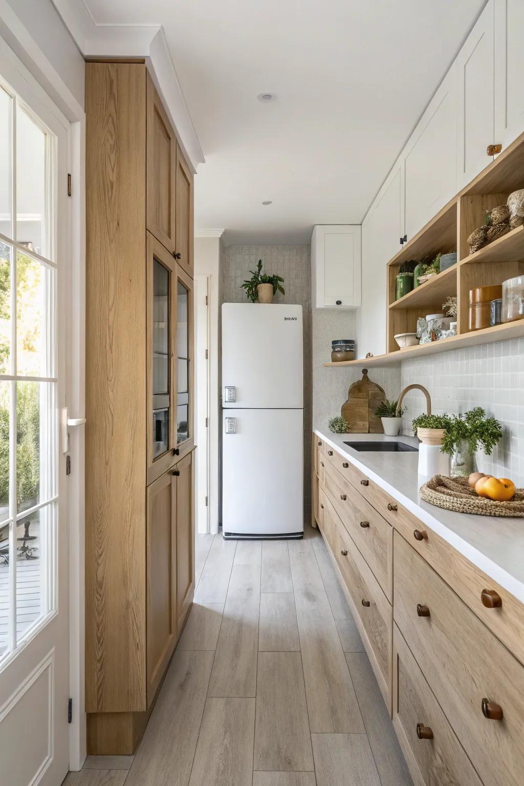 Streamline your kitchen's appearance with recessed cabinetry for a clutter-free look.