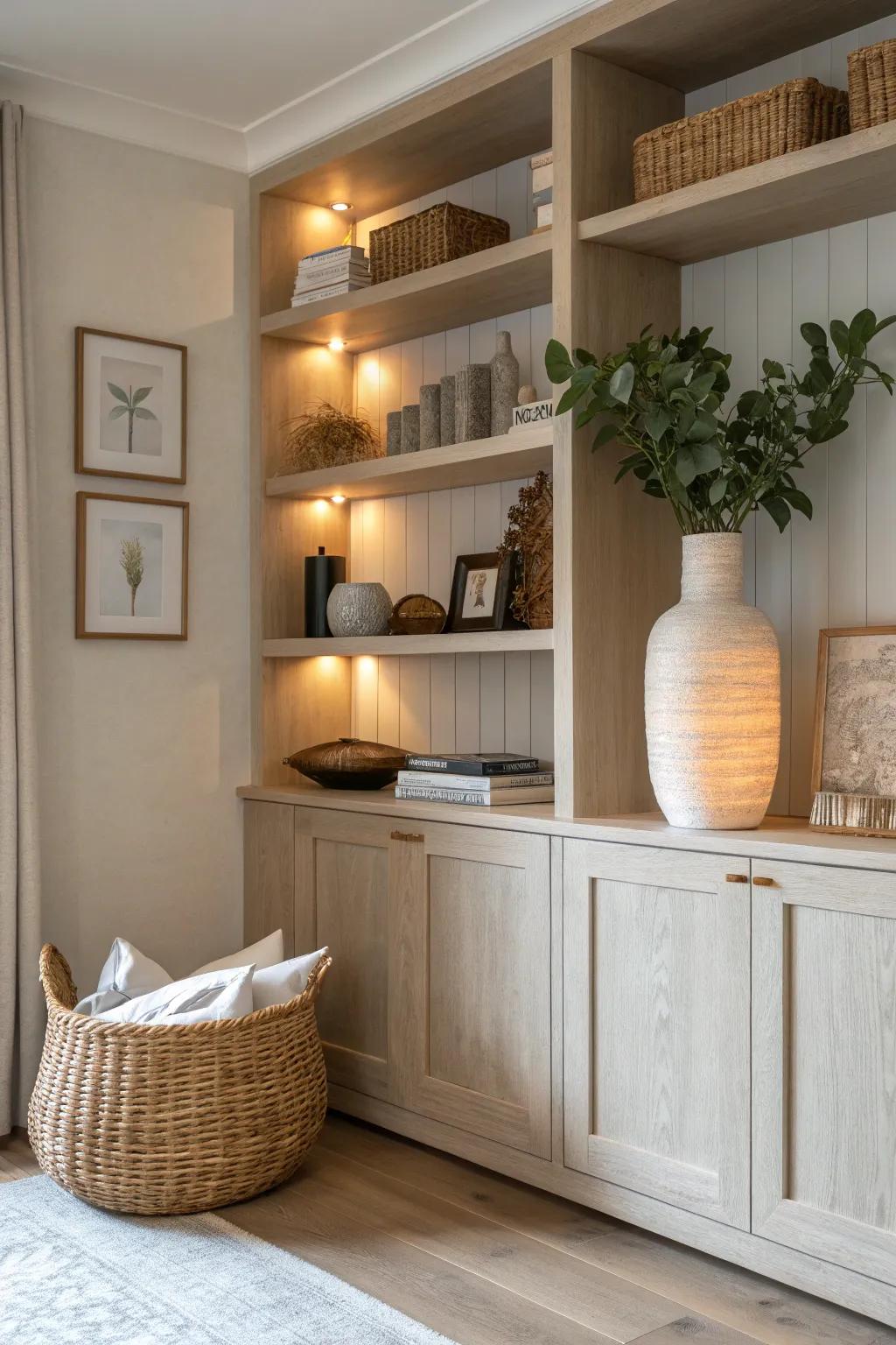 Turn everyday items into art with accent lighting that highlights your decor beautifully.