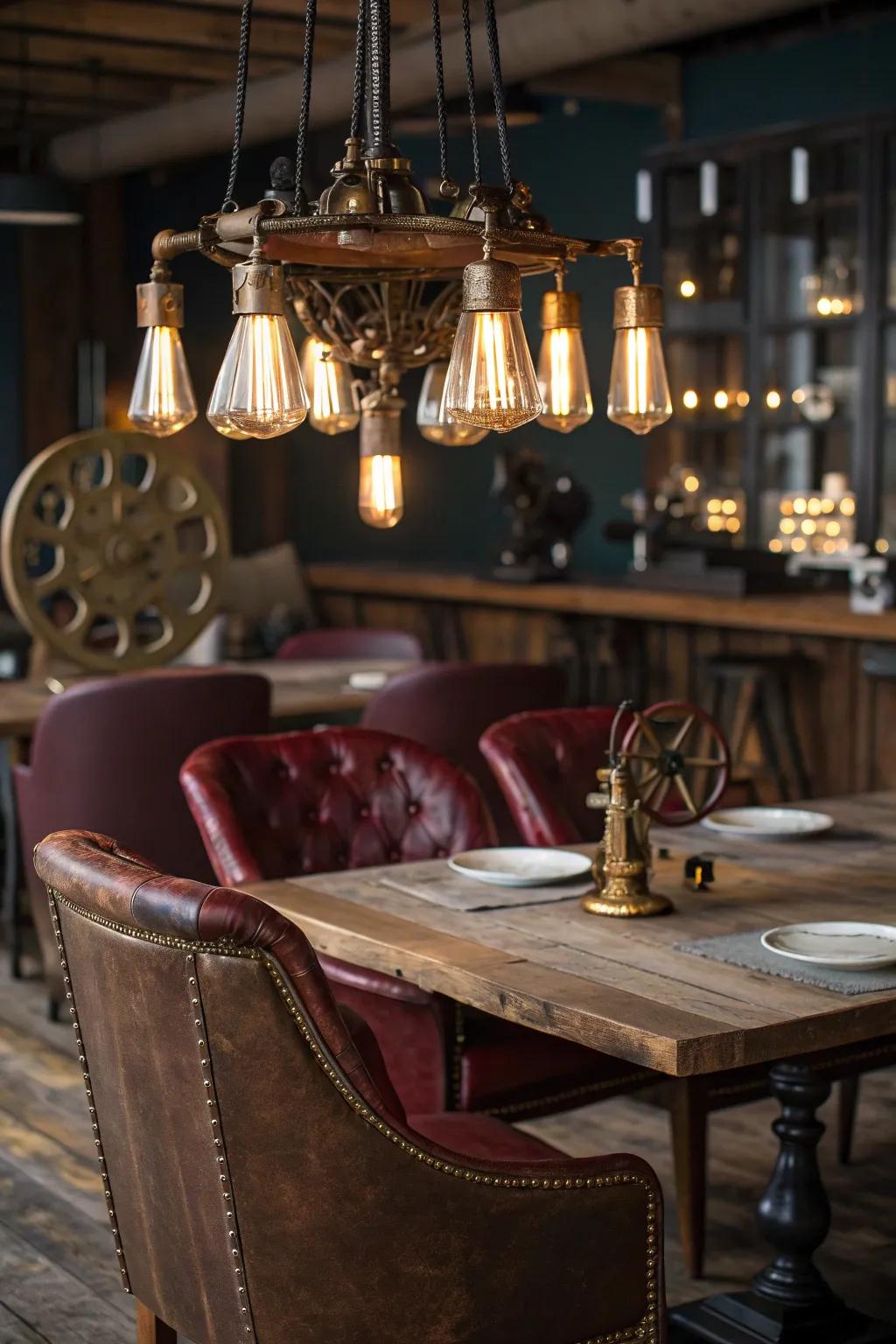 Illuminate your space with Edison bulb chandeliers for a warm, vintage ambiance.