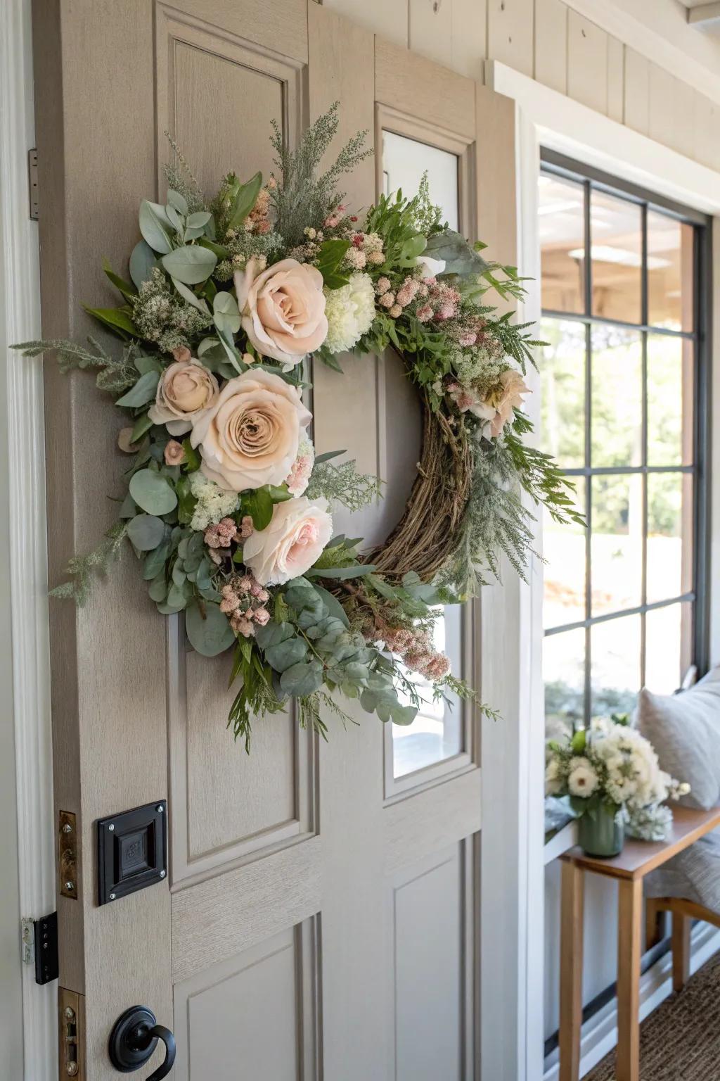 DIY floral wreaths offer a warm welcome to any Mother's Day celebration.